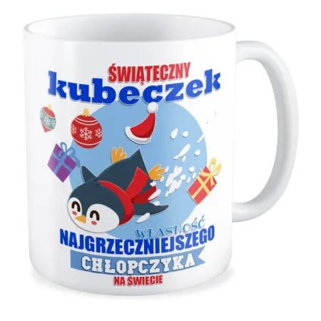 Kubek BOŻE NARODZENIE Świąteczny kubeczek Chłopczyka