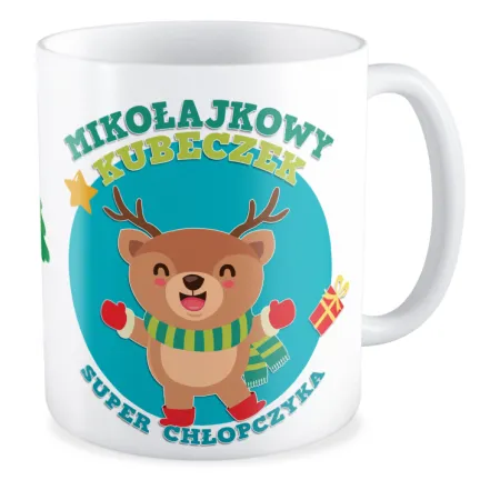 Kubek BOŻE NARODZENIE Mikołajkowy kubeczek Chłopczyka