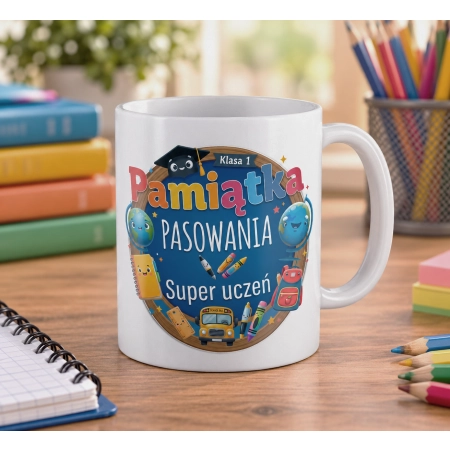 Kubek na PASOWANIE Pamiątka pasowania super uczeń
