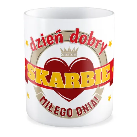 Kubek MIŁOSNY na WALENTYNKI Dzień dobry Skarbie