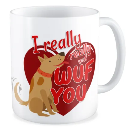 Kubek MIŁOSNY na WALENTYNKI I really really wuf You