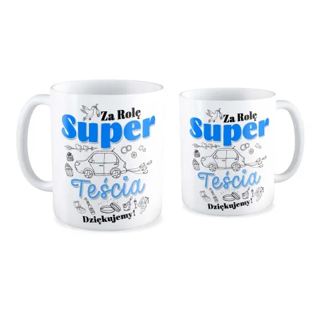 Kubek ŚLUBNY weselny Za rolę super Teścia Dziękujemy