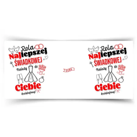 Kubek czerwony ŚLUBNY weselny Rola najlepszej Świadkowej należy do Ciebie