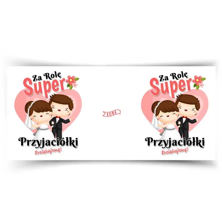 Kubek różowy ŚLUBNY weselny Za rolę super Przyjaciółki Dziękujemy