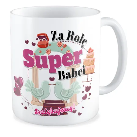 Kubek ŚLUBNY weselny Za rolę super Babci Dziękujemy