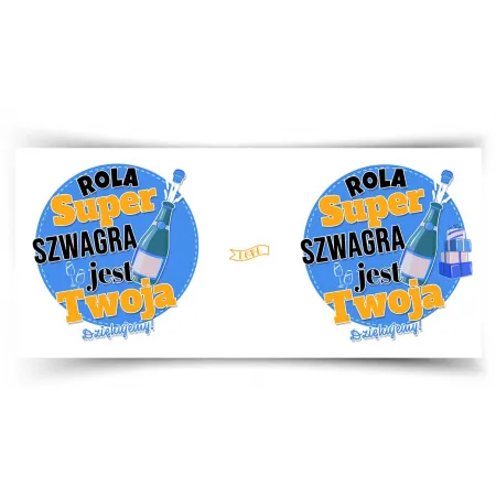 Kubek niebieski ŚLUBNY weselny Rola super Szwagra jest Twoja Dziękujemy