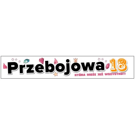Szarfa BIAŁA Osiemnastka Przebojowa 18