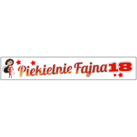 Szarfa ECRU Osiemnastka Piekielnie fajna 18