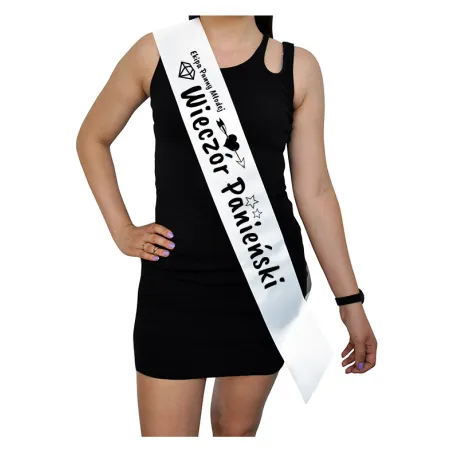 Szarfa BIAŁA Wieczór Panieński