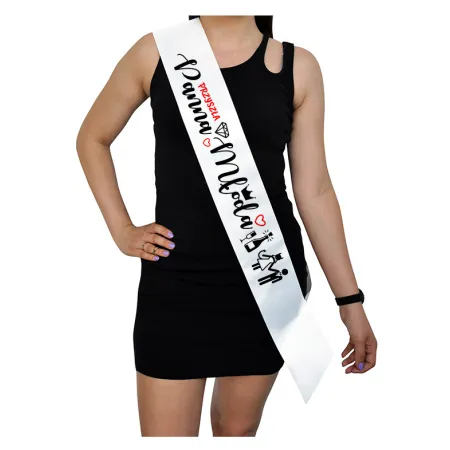 Szarfa BIAŁA Wieczór Panieński Panna Młoda