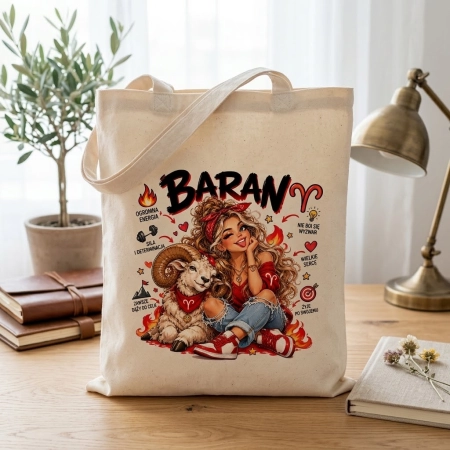 Torba na zakupy URODZINY zodiak BARAN dla Niej KOBIETA